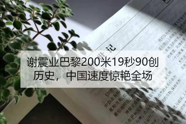 谢震业巴黎200米19秒90创历史，中国速度惊艳全场